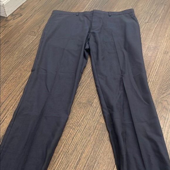 Theory Black Dress Pants Flat Front Wool Blend